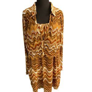 RUE21 PLUS WOMEN'S 3X 2 PIECE DRESS COLORFUL WAVE PATTERN NWT